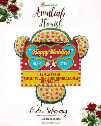 Karangan Papan Bunga Pernikahan di Cikijing